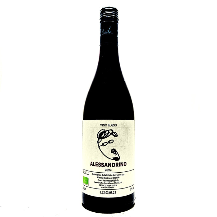 Valli Unite Alessandrino Rosso 2022 Italian Organic Natural Red Wine Barbera Dolcetto Cortese Pidemont Italy