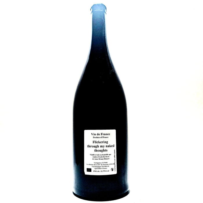 <p>Grenache / Cinsault<br>Flickering Through My Naked Thoughts 2023 magnum<br>Anders Frederick Steen & Anne Bruun Blauert</p>