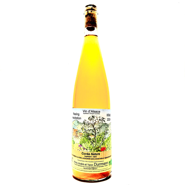 Riesling maceration Yann Durrmann KRAX 2024 French organic natural orange wine Andlau Alsace France