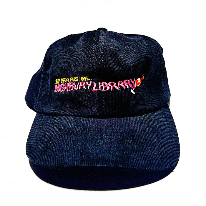 <p>10 Years of Highbury Library<br>Black Cord Baseball Cap</p>